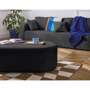 Miro - canapé droit 3 places - convertible avec coffre - en velours texturé - Gris Anthracite