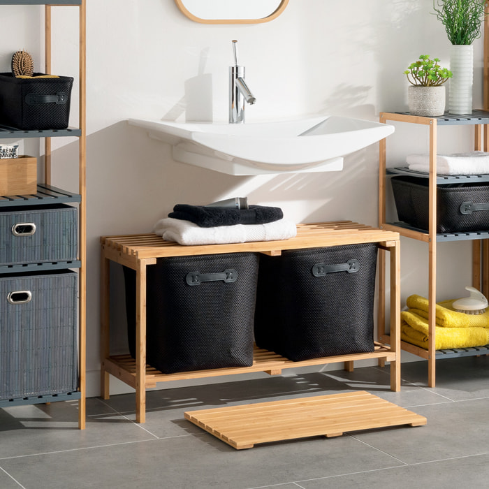 Tapis de bain caillebotis en bambou 53x36cm