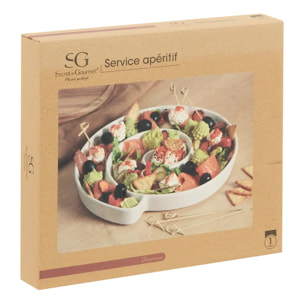 Assiette de présentation Cherry Cherie blanc L25xp22xH3,5cm