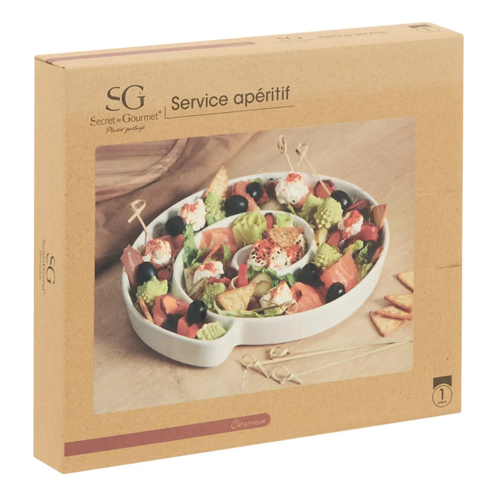 Assiette de présentation Cherry Cherie blanc L25xp22xH3,5cm