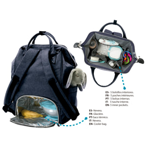 BOLSO MOCHILA DE MATERNIDAD AZUL MARINO