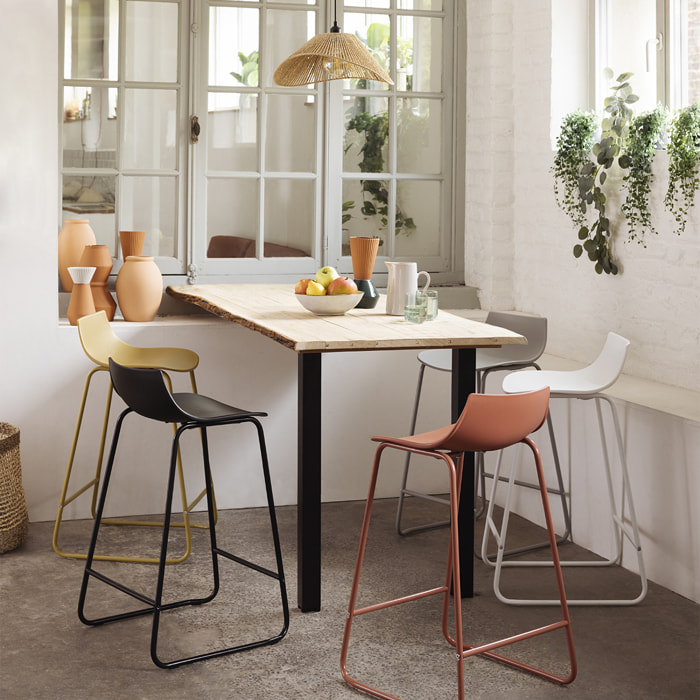 Tabouret de bar "Otac" - métal - blanc