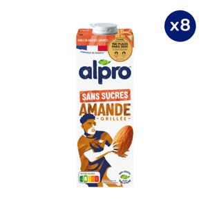 8 x 1L - Alpro - Boisson Végétale - Amandes grillées sans sucres