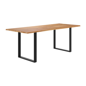 Table rectangulaire 8 personnes en bois d'acacia et métal  220 cm - Joko