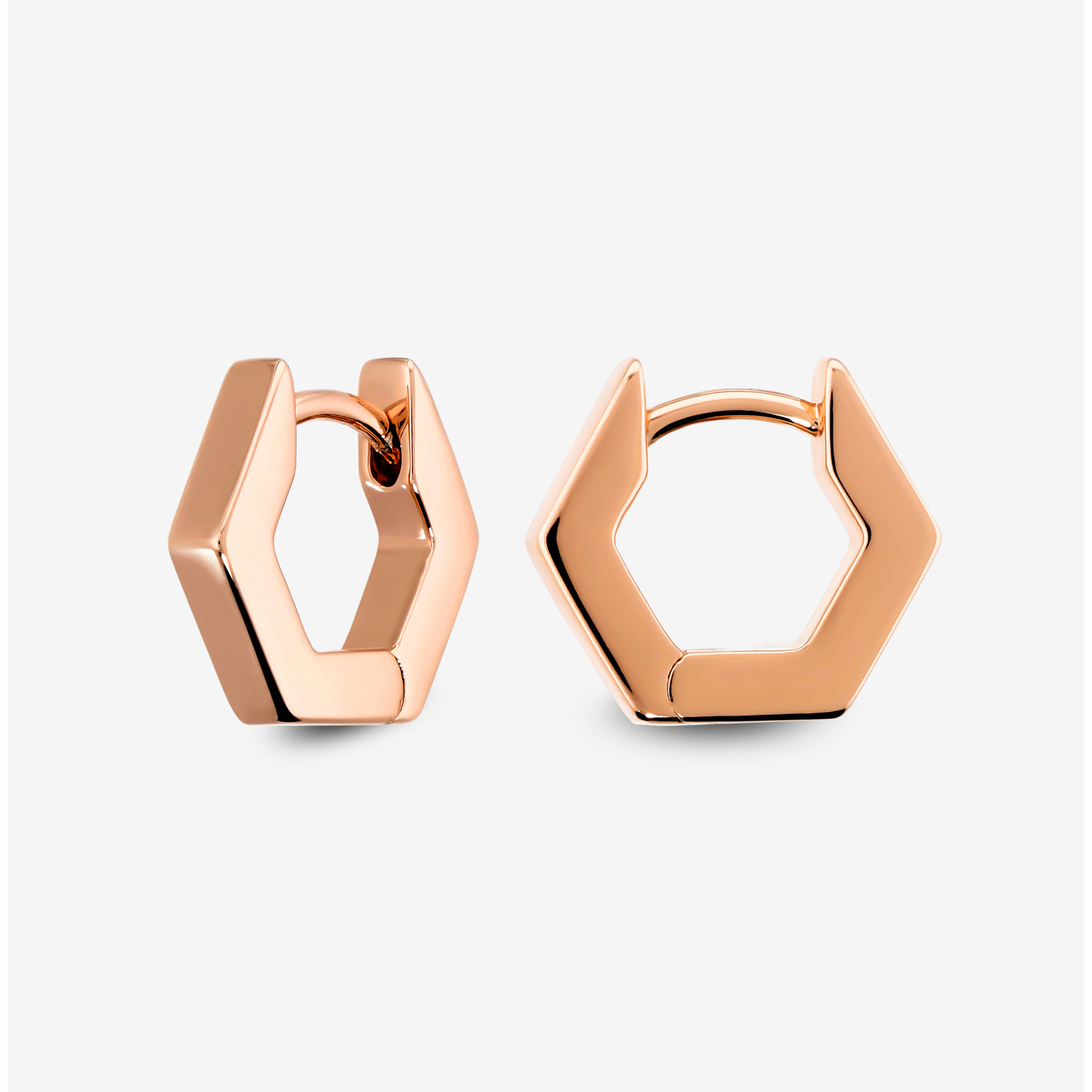 Orecchini a Cerchio Bullone placcati Oro Rosa 18Kt