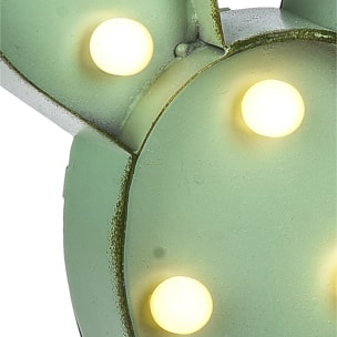 Cactus Con Luci. Altezza 29 Cm - Pezzi 1 - 25X29X9,5cm - Colore: Verde - Bianchi Dino - Decori Casa E Complementi