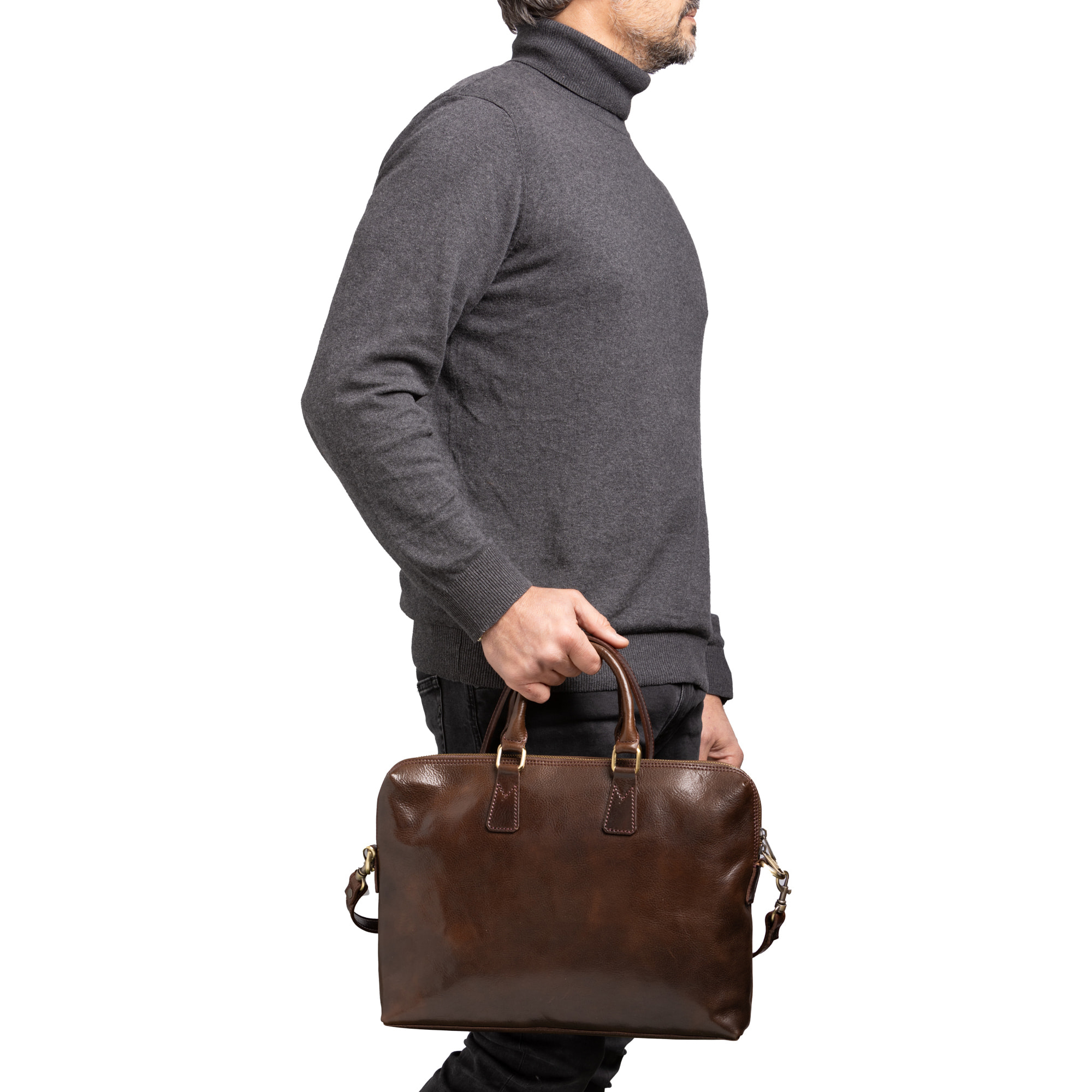 Borsa da lavoro  da uomo In Vera pelle Made in Italy 37x27x6 cm