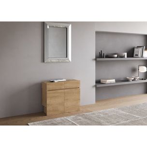 Consolle allungabile 90x42/302 cm Evolve Quercia Natura allunghe interne con panca inferiore e superiore