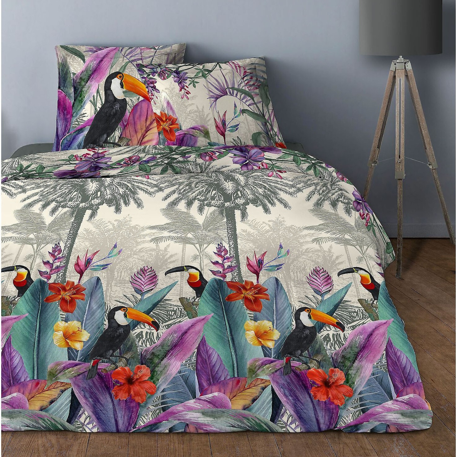 Coussin 40x40cm 100% coton 170g Toucan