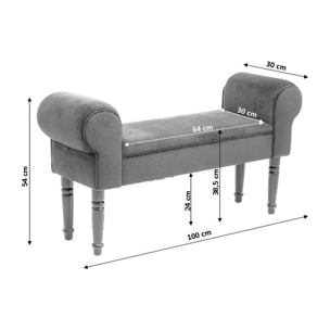 Banc Wing velours gris Kare Design