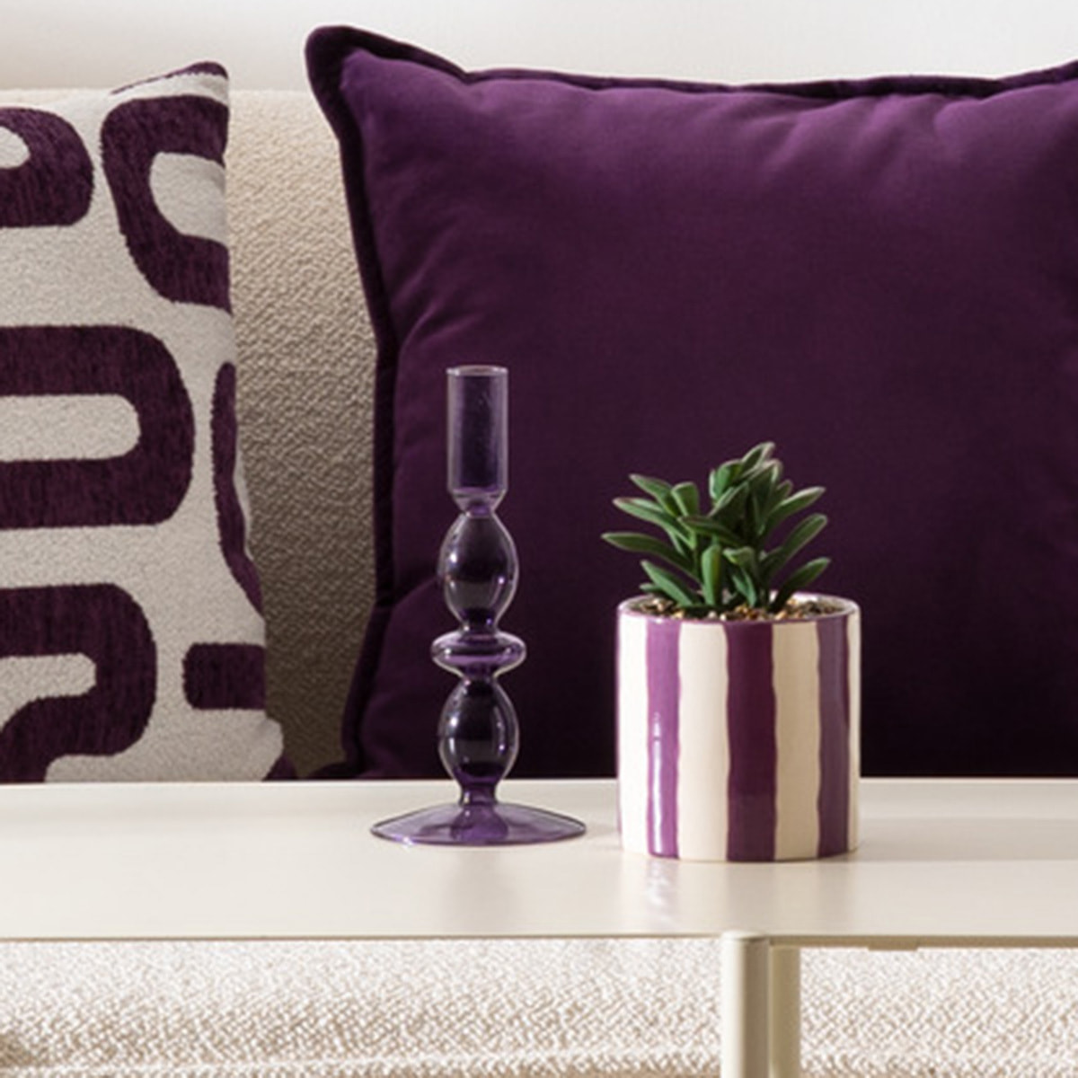 Bougeoir verre Deep violet H195cm