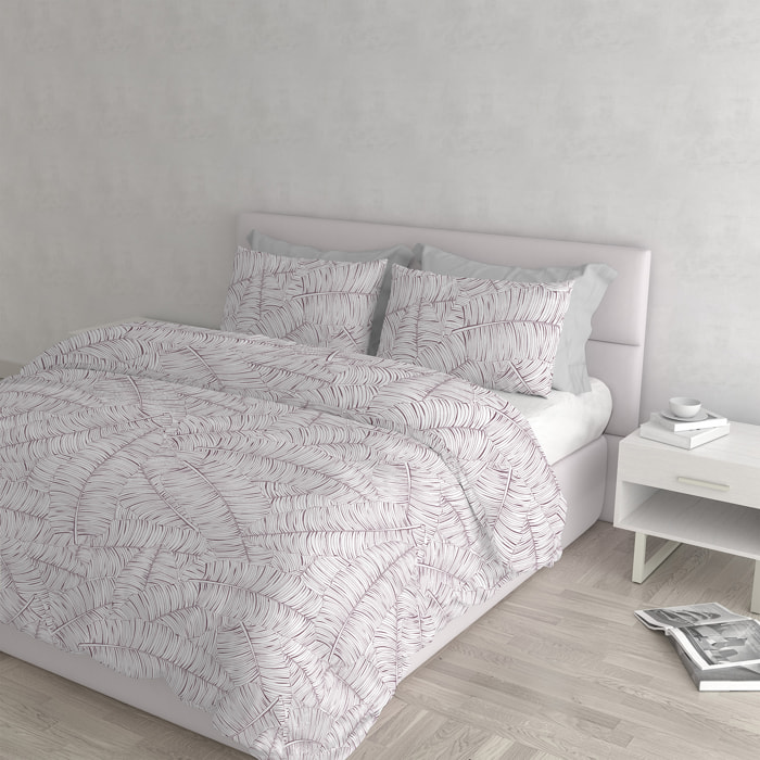 PARURE COPRIPIUMINO ATHENA, 100% Cotone, Made in Italy - JANE ROSA