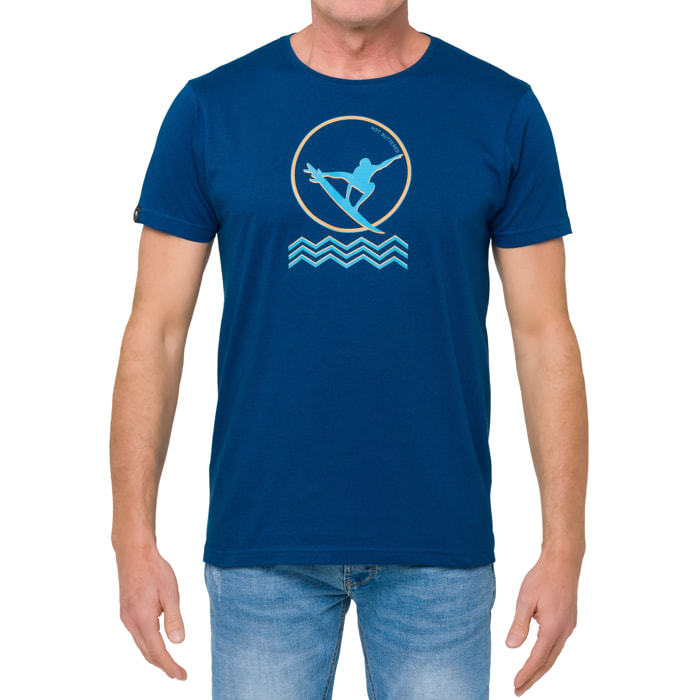 T-shirt in cotone 150 gr Hot Buttered Groove blu chiaro.