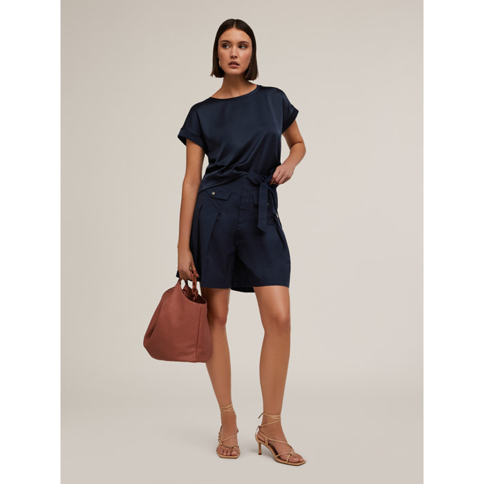 Motivi - Camiseta bimaterial - Azul