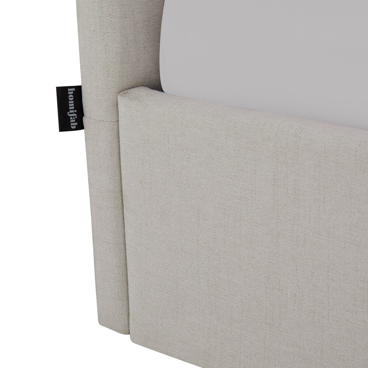 Lit coffre avec tête de lit en tissu - TINA