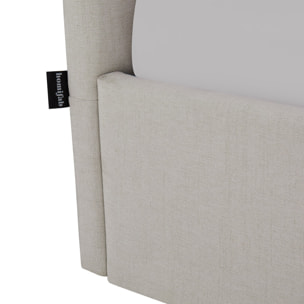 Lit coffre avec tête de lit en tissu - TINA