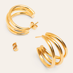 Orecchino Triple Placcato Oro