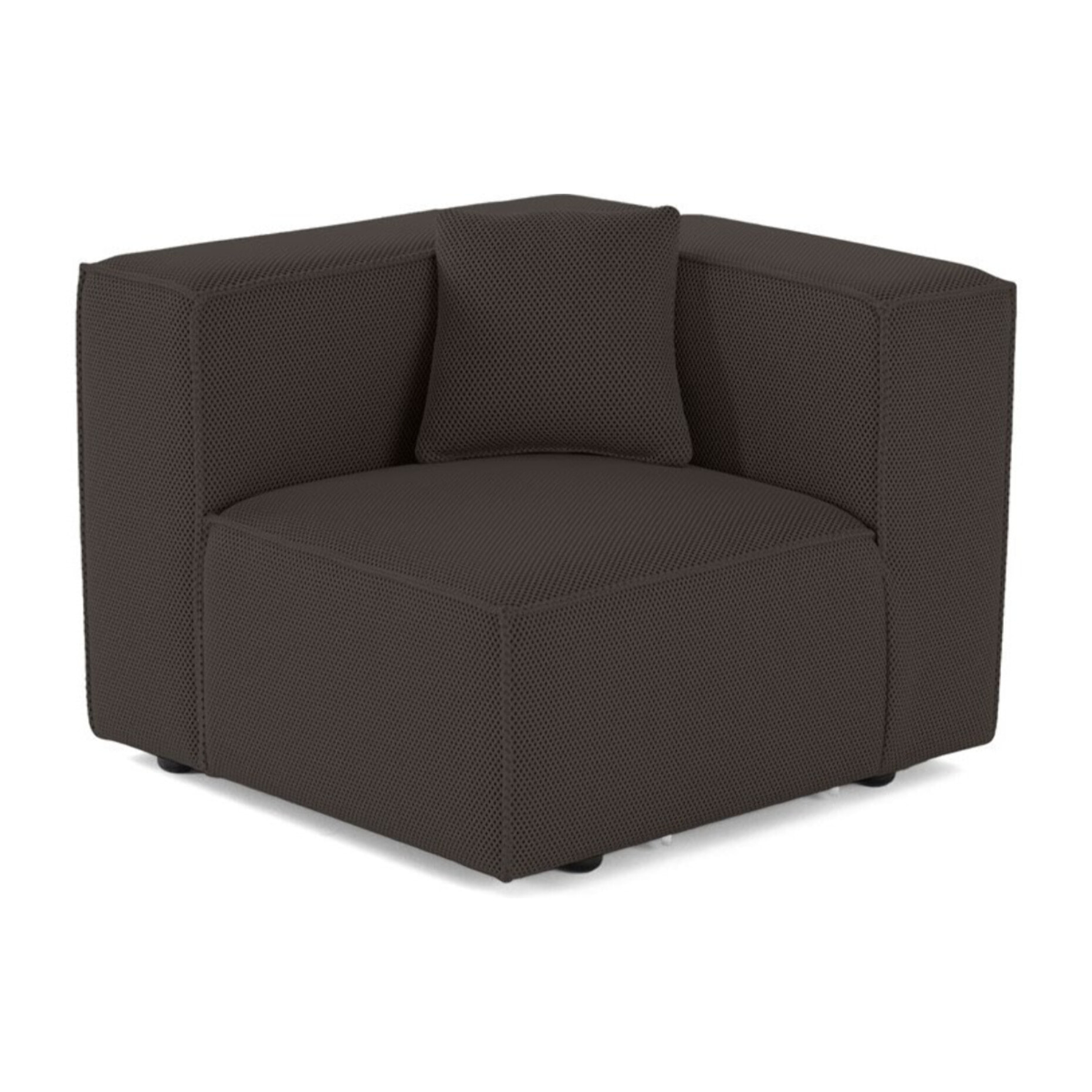 Arty - module d'assise gauche - en tissu mailles 3D - Gris foncé