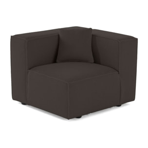 Arty - module d'assise gauche - en tissu mailles 3D - Gris foncé