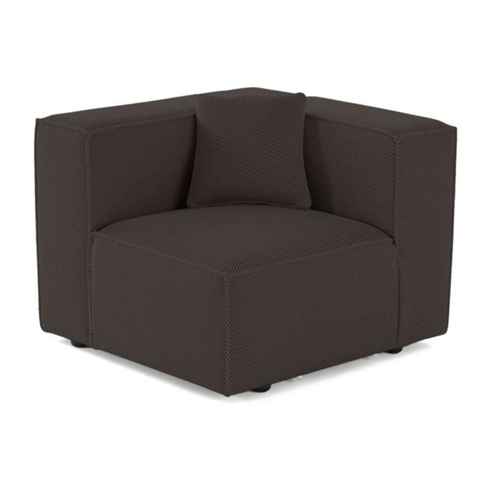 Arty - module d'assise gauche - en tissu mailles 3D - Gris foncé