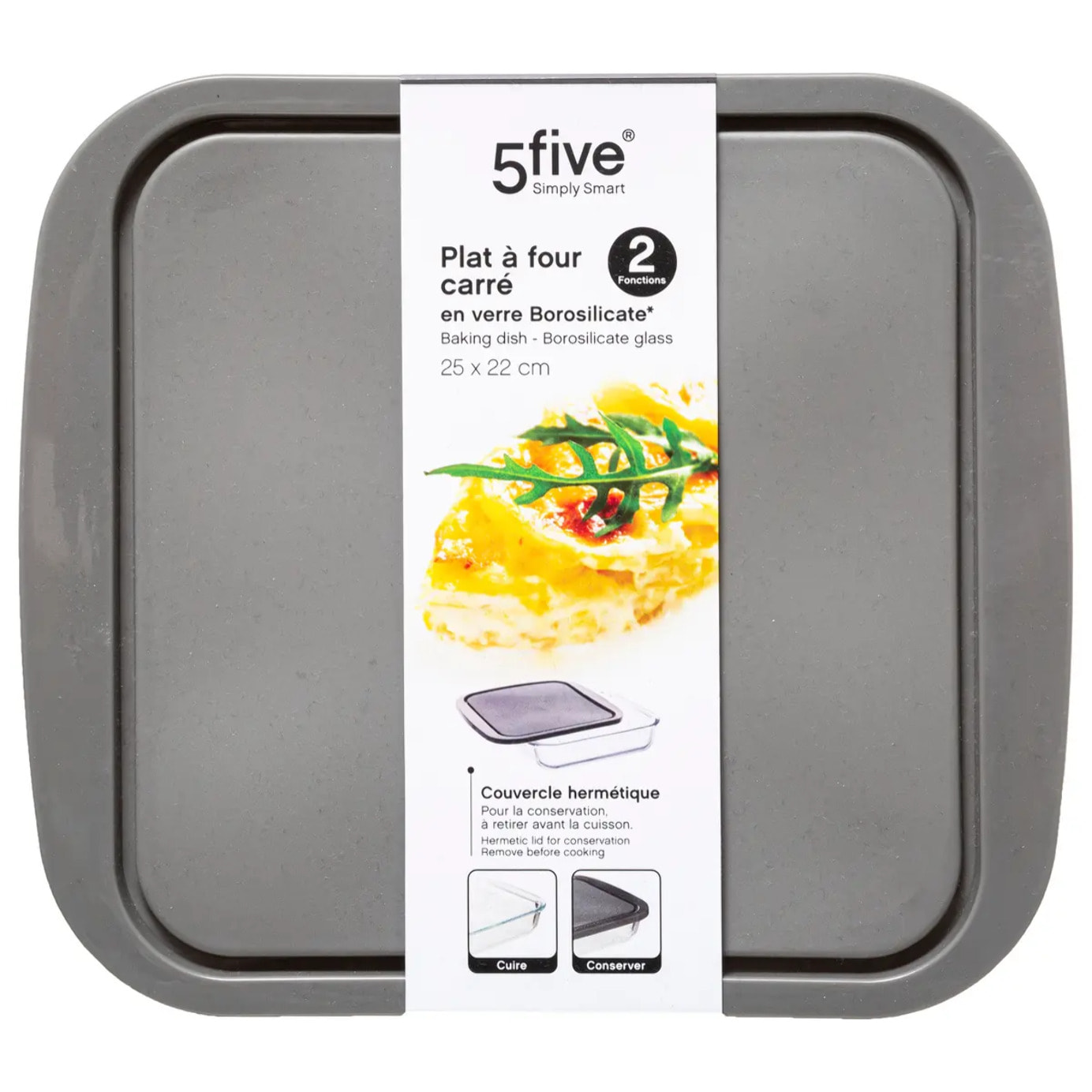 Plat carré couvercle silicone 22cm "KeepEat"