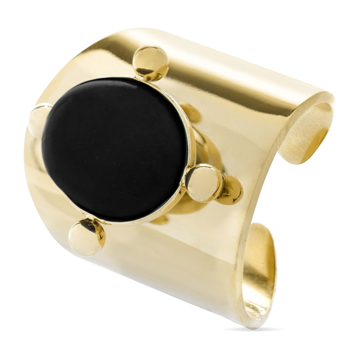 Anillo de Ónix acabado en oro amarillo de 18K- Rhumo