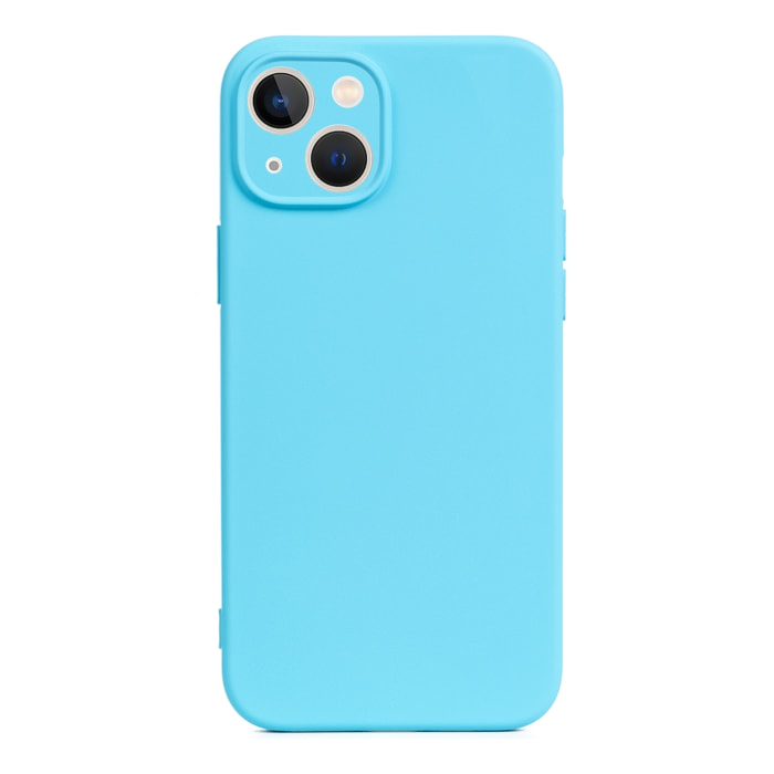 DAM Custodia  Essential in silicone con protezione fotocamera per iPhone 14. Interno in morbido velluto. 7,43x1,06x14,95 cm. Colore blu