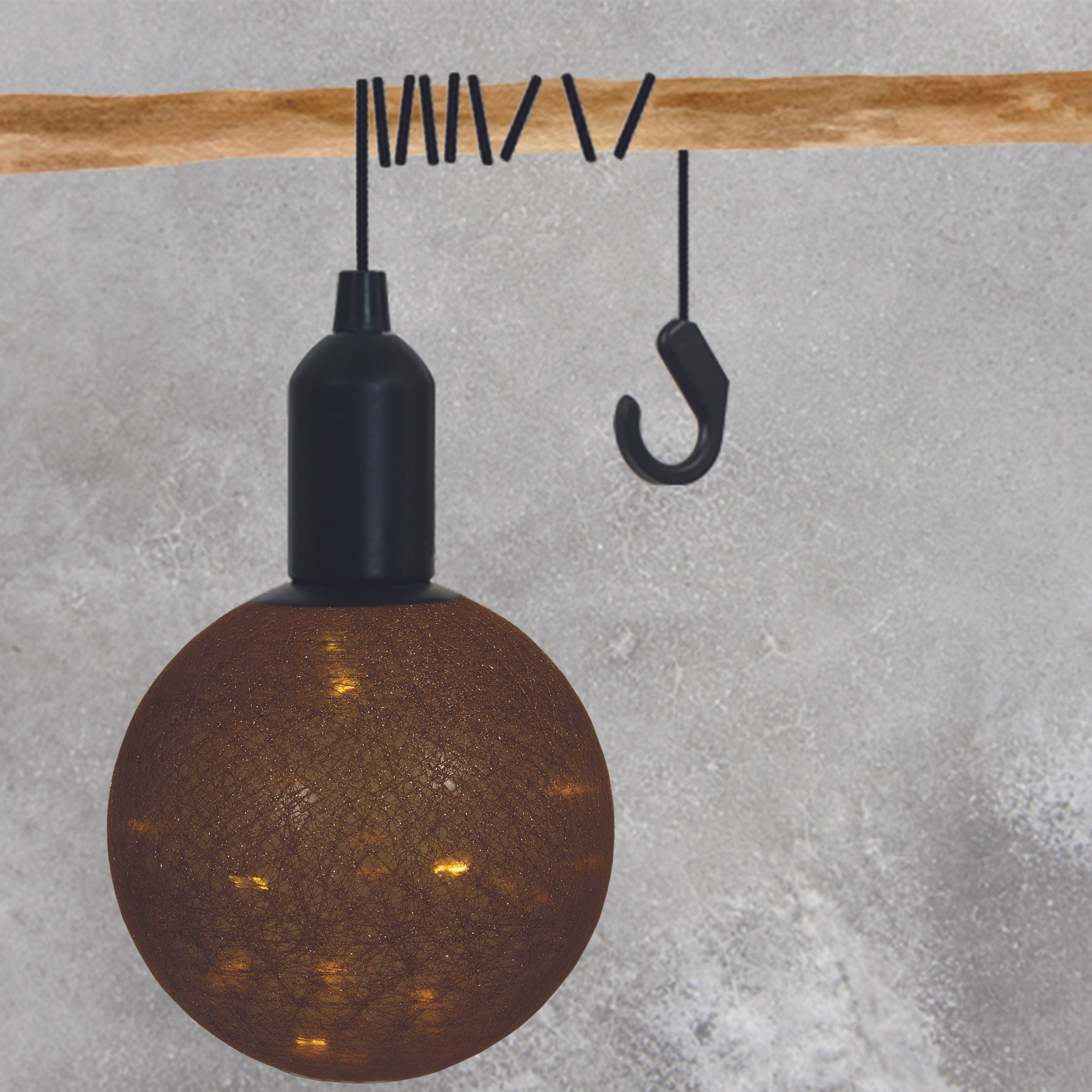 Boule Deco Lumineuse A Suspendre Dore D20cm