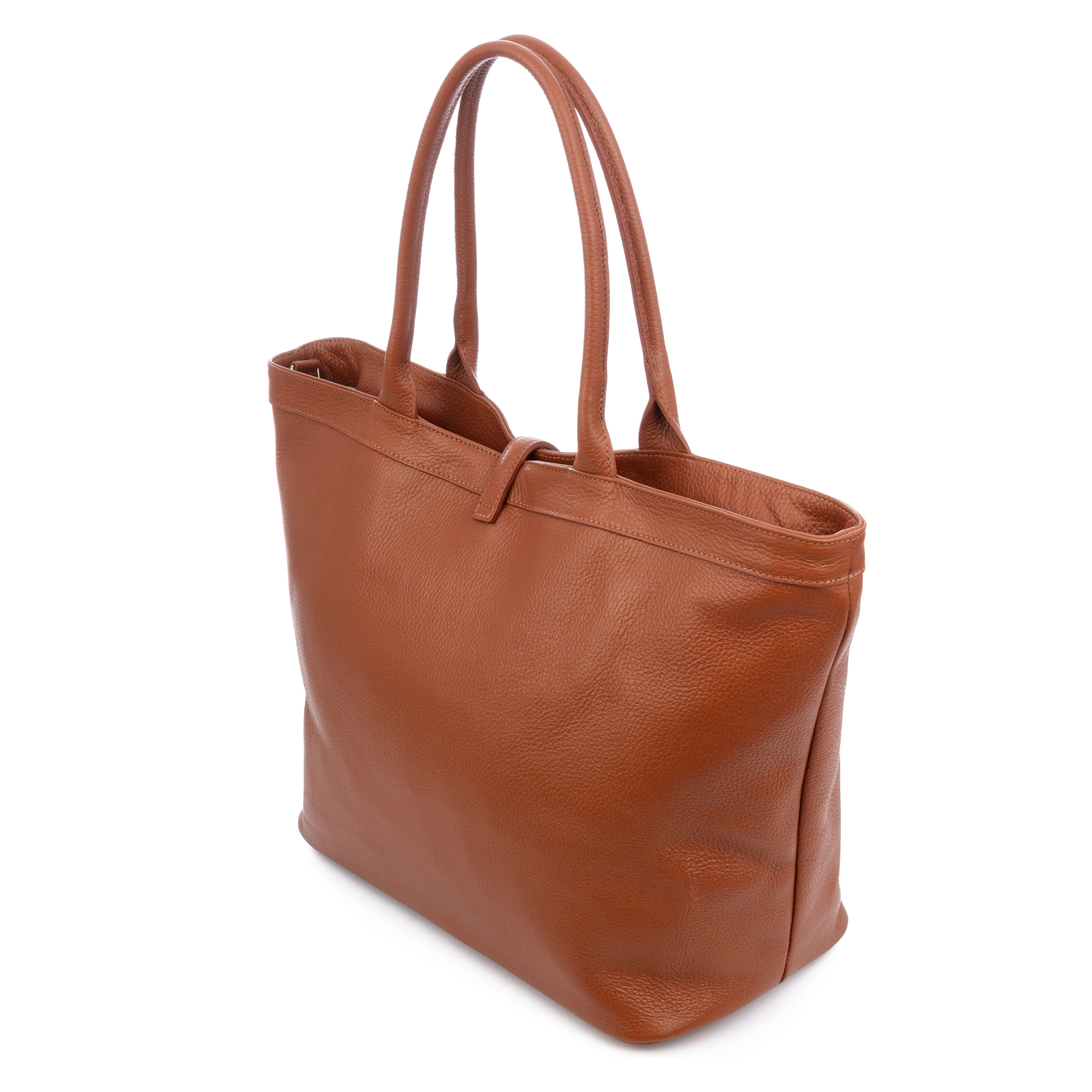 Aurigo bolso Shopper mujer de piel auténtica Dollaro. Doble posición.