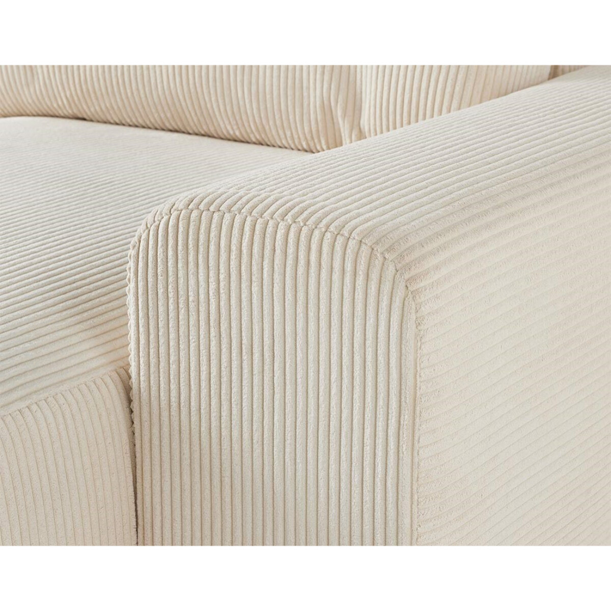 Garance - module d'assise méridienne droit - en velours côtelé - Beige