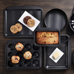 Molde cuadrado de horno para 6 muffins 28,9x23,1x3,3cm en acero al carbono masterpro