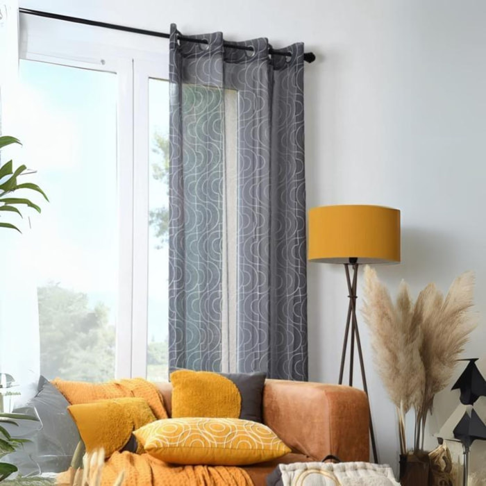 Voilage tamisant au style contemporain - Gris anthracite