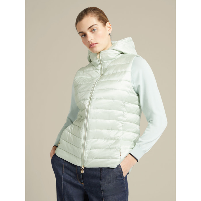 Elena Mirò - Gilet trapuntato nylon riciclato - Verde acqua