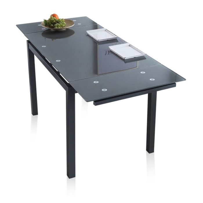 Mesa de comedor extensible Milan 110 Gris oscuro