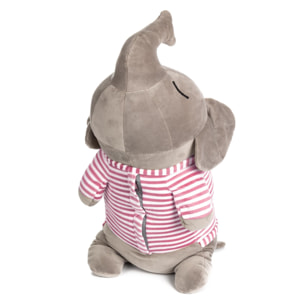 DAM Elefante de peluche con manta de 160x110. 55x19x29 Cm. Color: Gris Oscuro