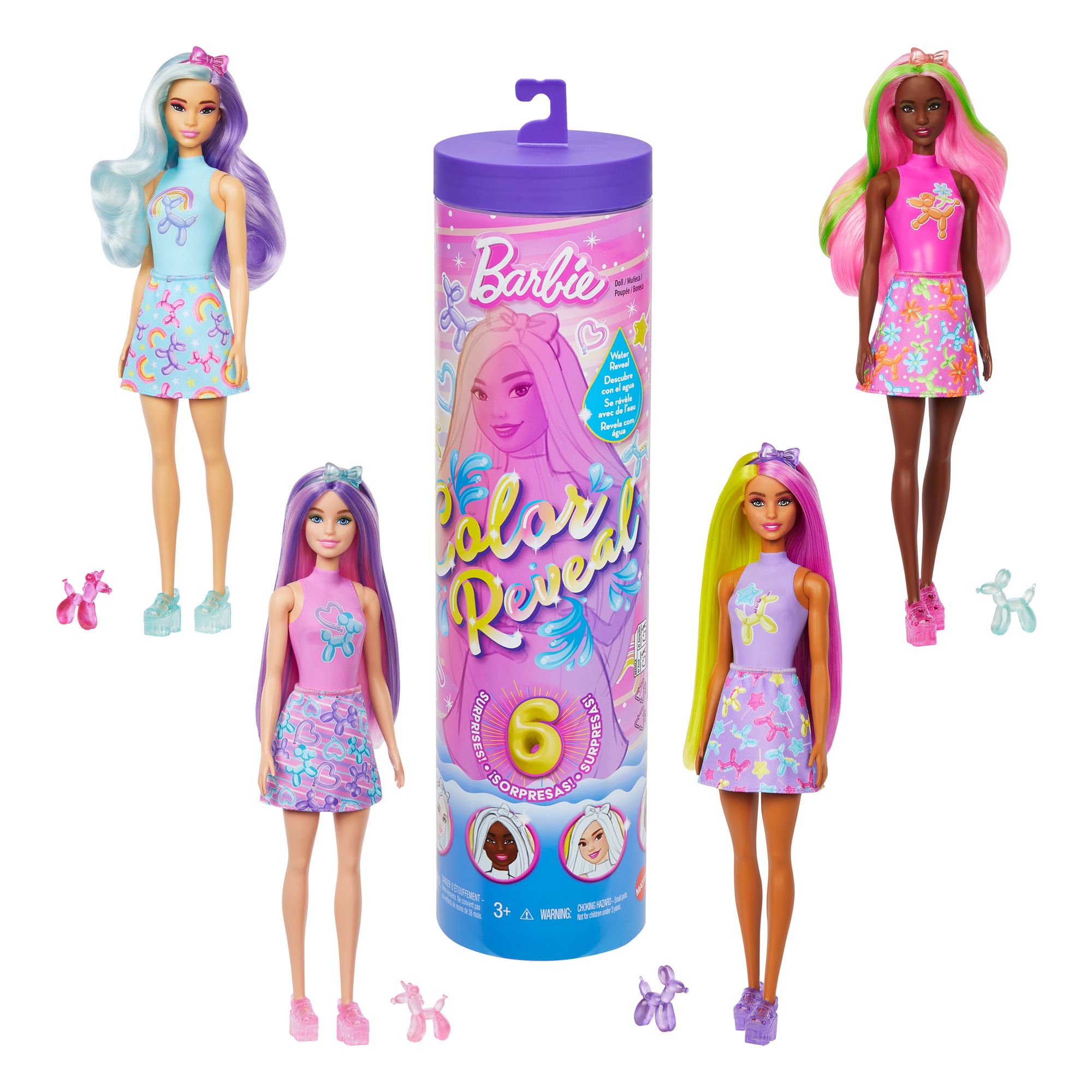 Assortiment de Poupées Color Reveal - série animaux en ballon - dès 3 ans
