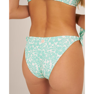 Braga de bikini clásica con lazos y estampado de flores