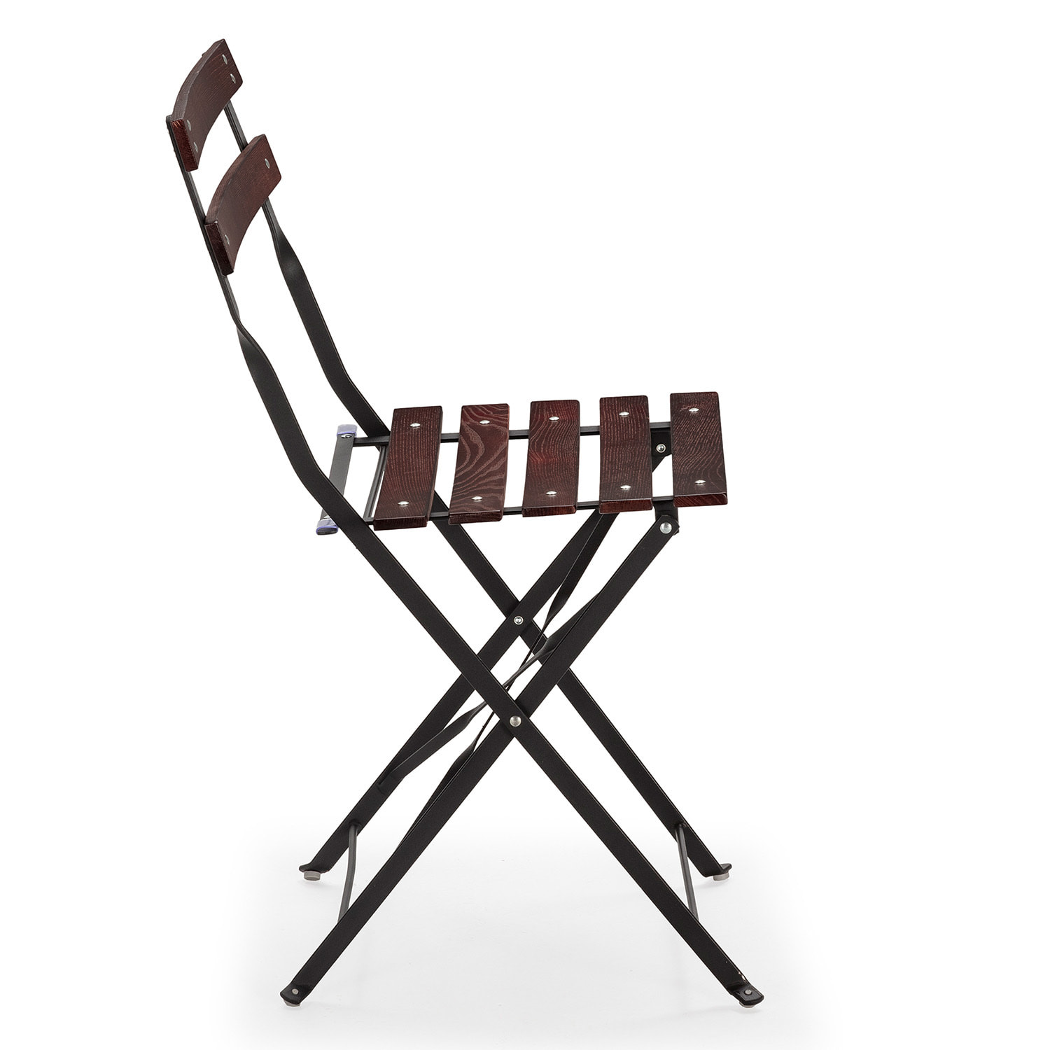 Pack 2 sillas de Jardín Plegables Agata de Madera y Metal en Negro