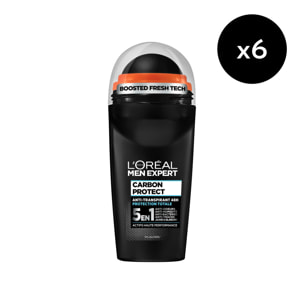 Lot de 6 - L'Oréal Men Expert Carbon Protect Déodorant Bille 5en1 50ml