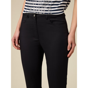 Oltre - Pantalones capri en mezcla de algodón - Negro