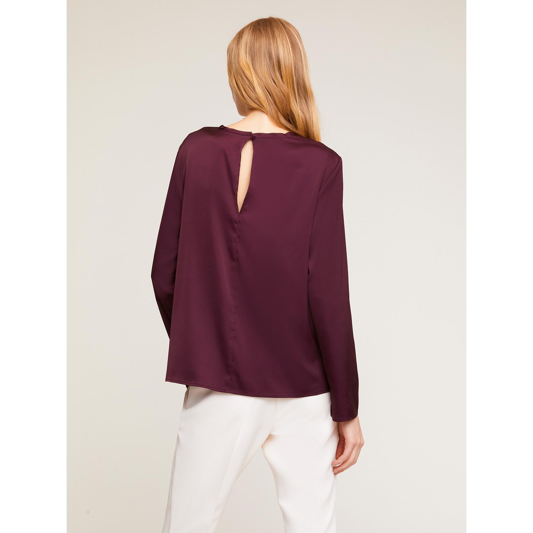 Motivi - Blusa manga larga de raso - Violeta