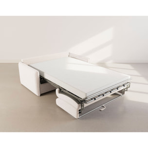 Gauthier - Canapé lit 3 places convertible express couchage quotidien 140 cm matelas 14 cm en tissu texturé - Beige
