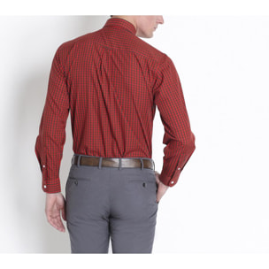 Camicia GRINO quadro rosso e nero