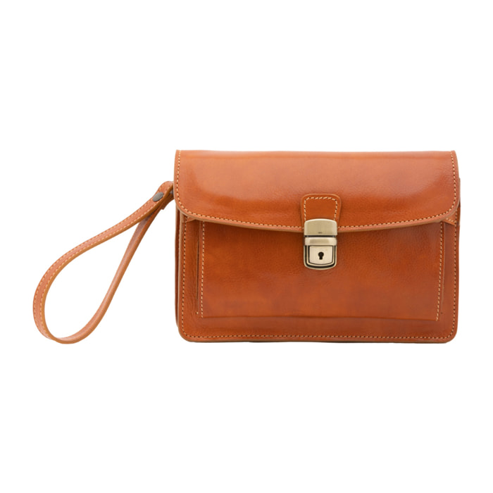 Borsa a mano  da uomo In Vera pelle Made in Italy 24x17x8 cm