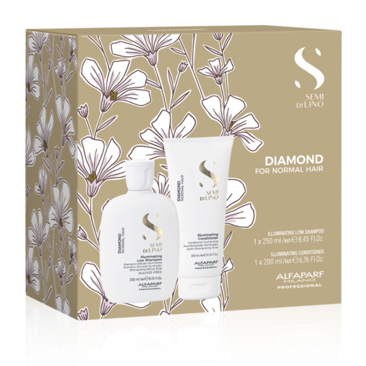 ALFAPARF MILANO Set Semi Di Lino Diamond Illuminating Shampoo 250ml + Conditioner 200ml