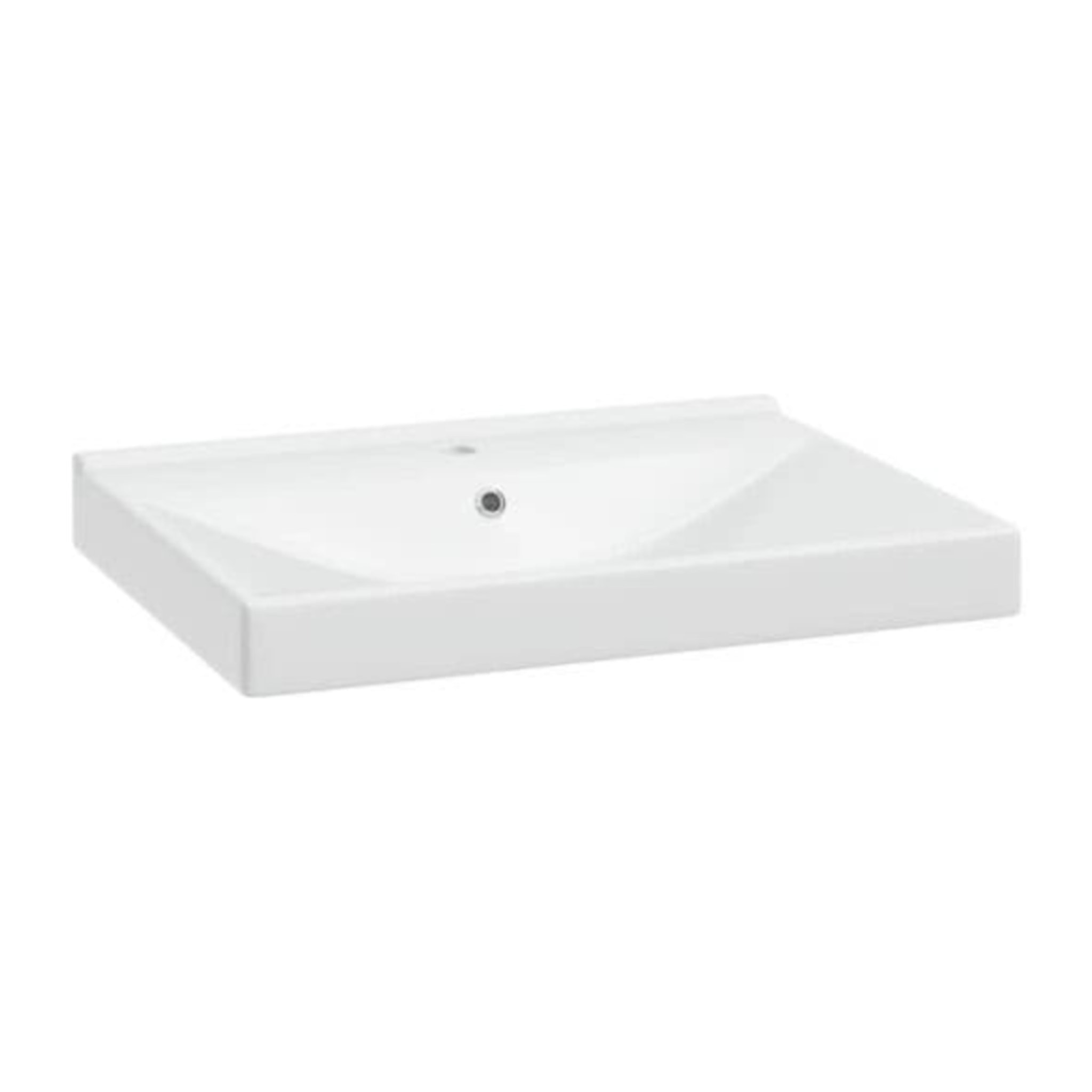 Stilla 61x46x6,5cm lavabo en céramique pour meubles, blanc (VERSO60)