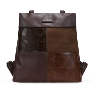 Mochila antirrobo marrón con cremallera