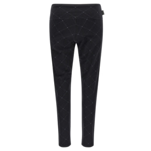 Leggings in felpa stampata con motivo geometrico in tono