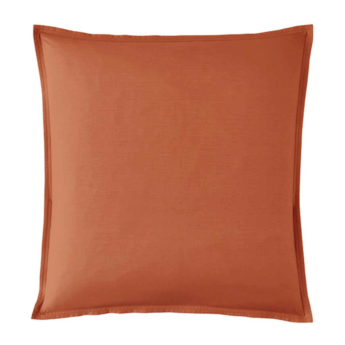 Como - Taie d'oreiller terracotta en percale de coton - 65x65cm.