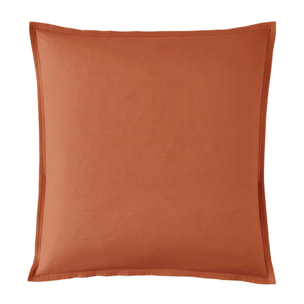 Como - Taie d'oreiller terracotta en percale de coton - 65x65cm.